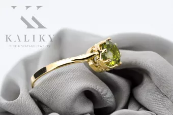  Žlutý peridot 14k žluté zlato Vintage style vrc366y
